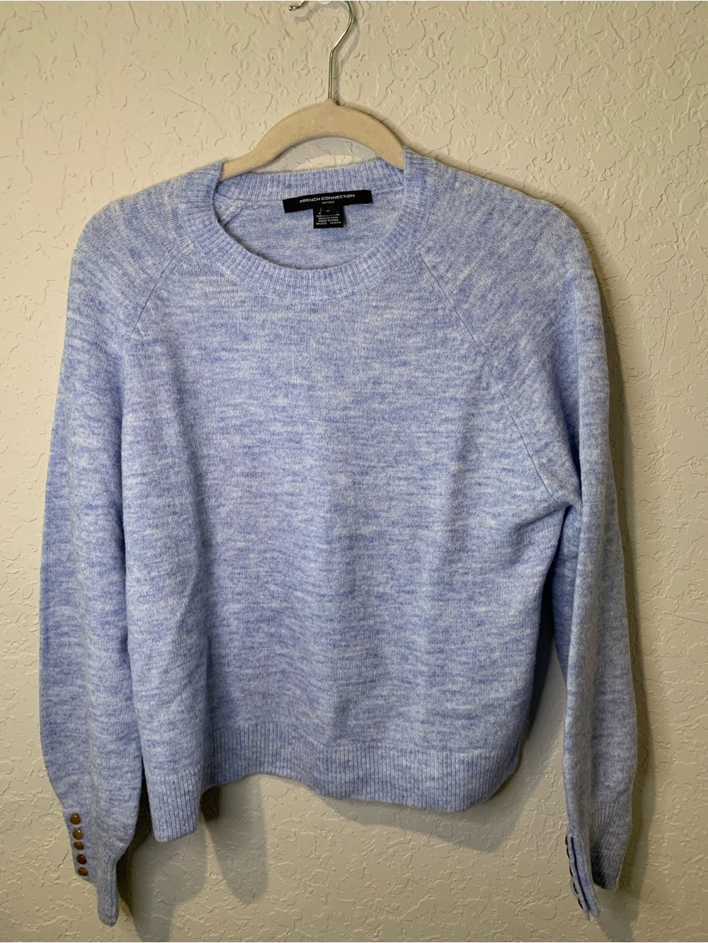 French Connection Light Blue Heather Crewneck Sweater
